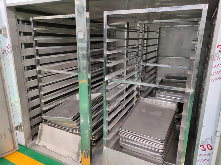 Inside the electric drying oven