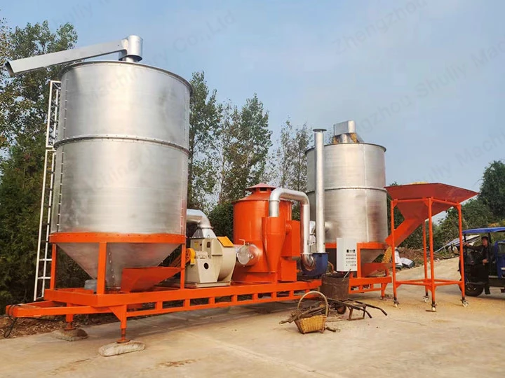 Double warehouse grain dryer