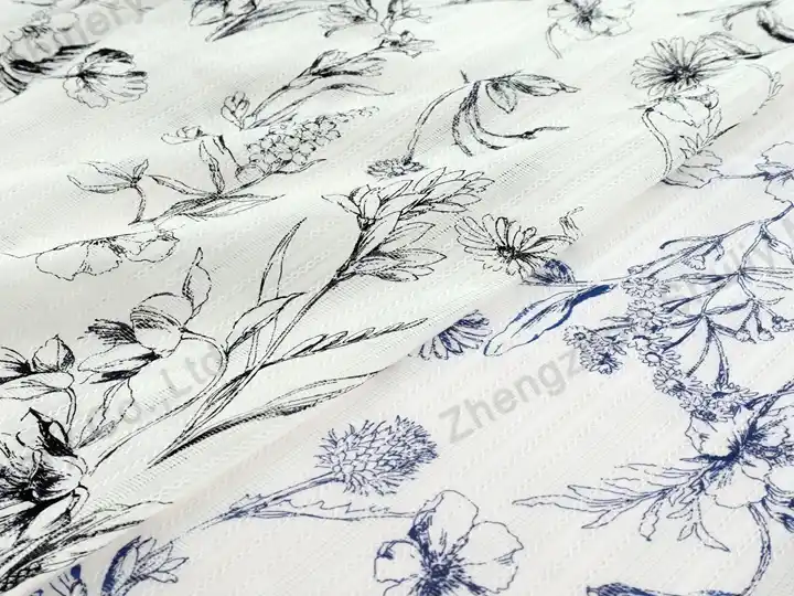 Hollow jacquard printed fabric